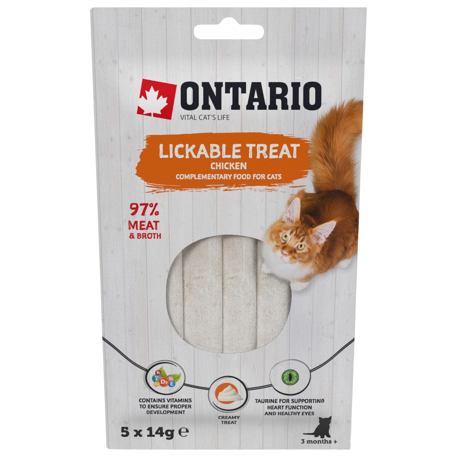 ONTARIO Pochoutka lízací kuře 5 x 14 g