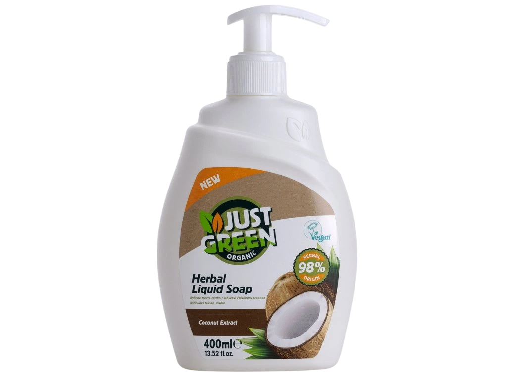 JUST GREEN ORGANIC Organické tekuté mýdlo Kokos 400 ml
