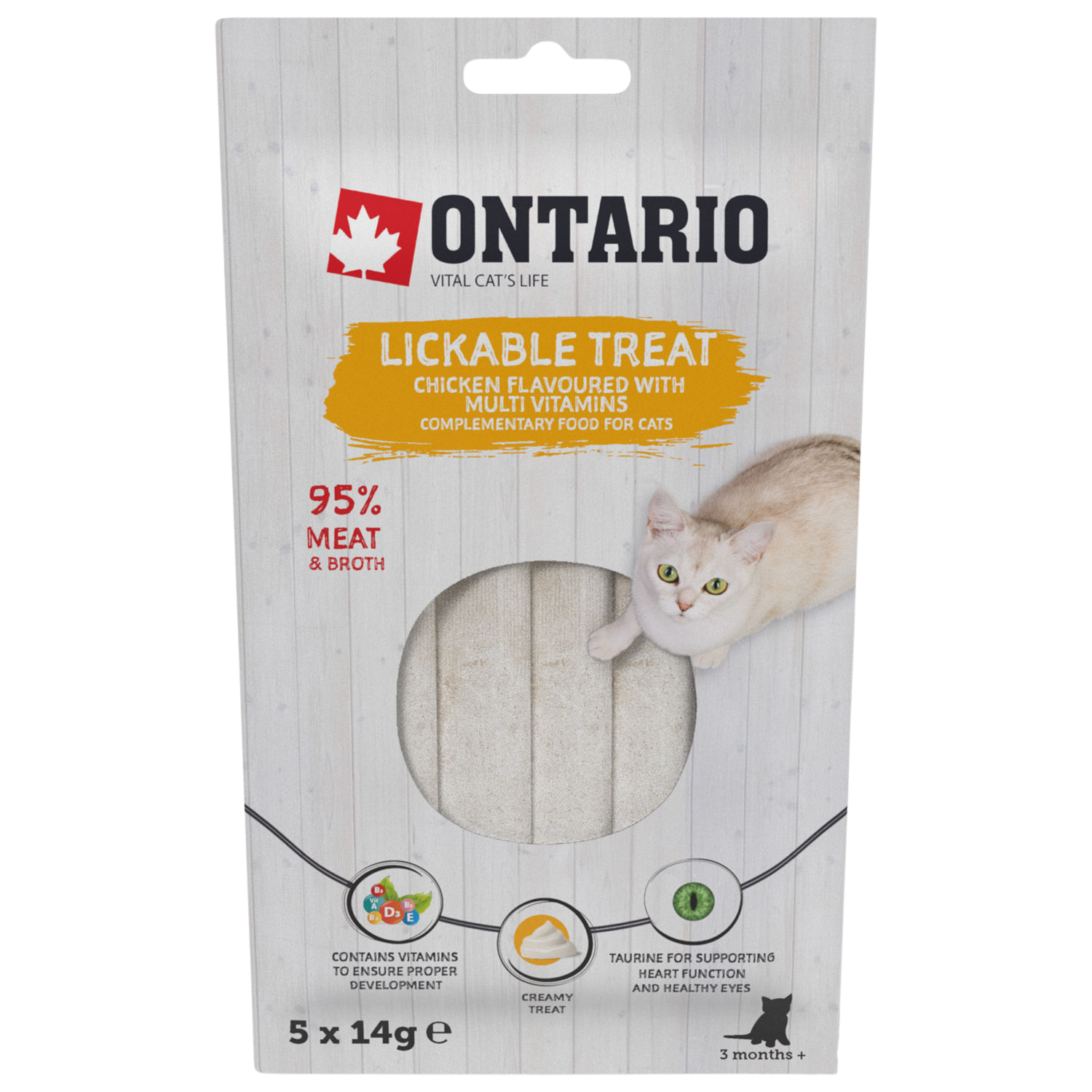ONTARIO Pochoutka lízací kuře + multivitamin 5 x 14 g