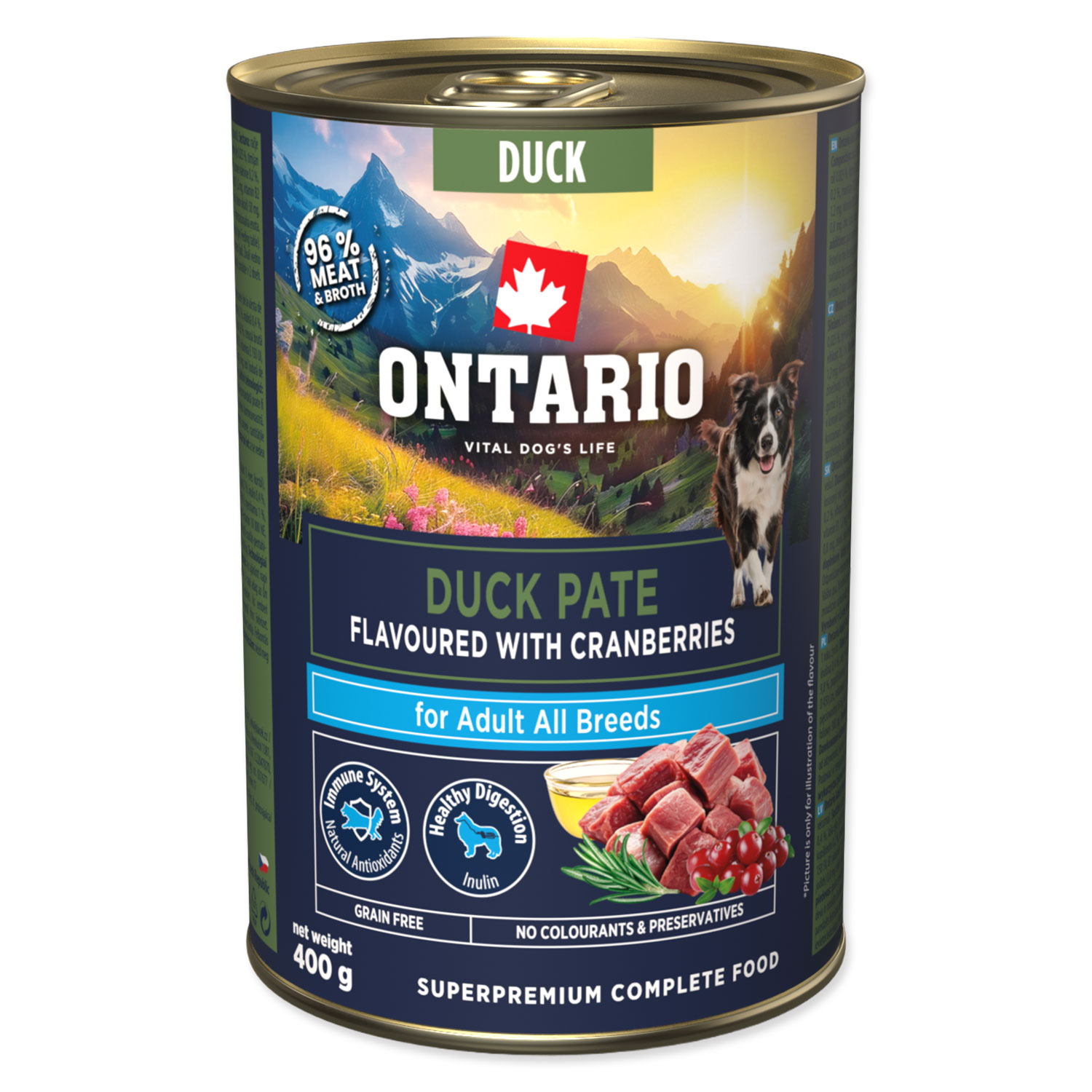 ONTARIO Konzerva Adult kachní pate s příchutí brusinek 400 g