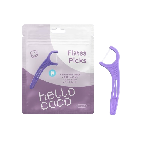 HELLO COCO Floss Picks Dentální parátka s nití 30 ks