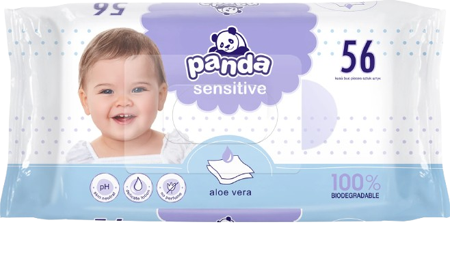 PANDA Dětské vlhčené ubrousky Sensitive 56 ks