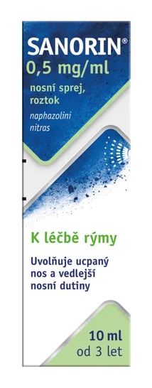 Fotografie SANORIN 0,5 mg/ml nosní sprej, roztok 10 ml