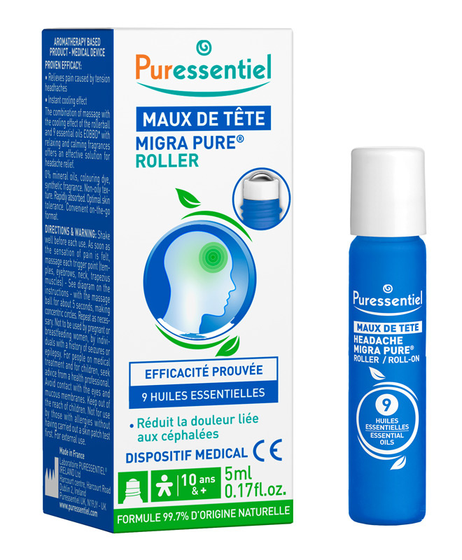 Fotografie PURESSENTIEL Roll-on proti bolesti hlavy 9 esenciálních olejů 5 ml