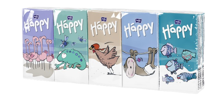 Fotografie BELLA Baby Happy dětské papírové kapesníky multipack 9 x 10 ks