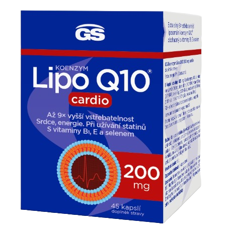 GS Koenzym Lipo Q10 200 mg cardio 45 kapslí