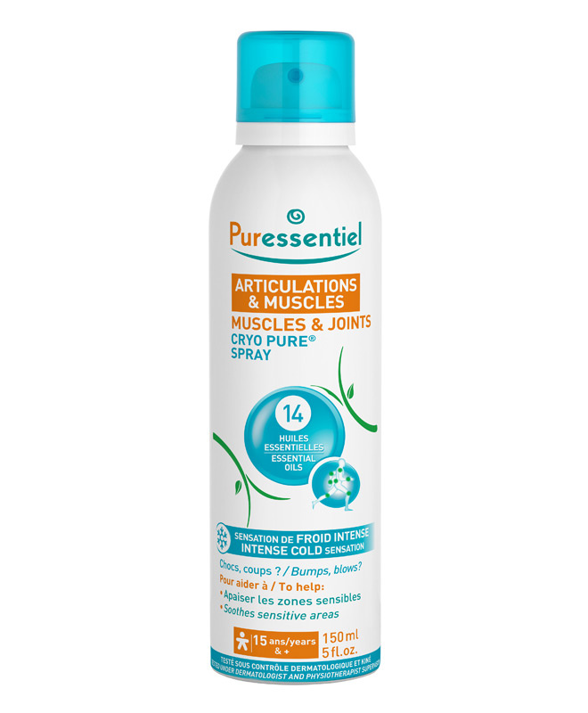 Fotografie PURESSENTIEL Cryo Pure chladivý sprej na svaly a klouby 150 ml