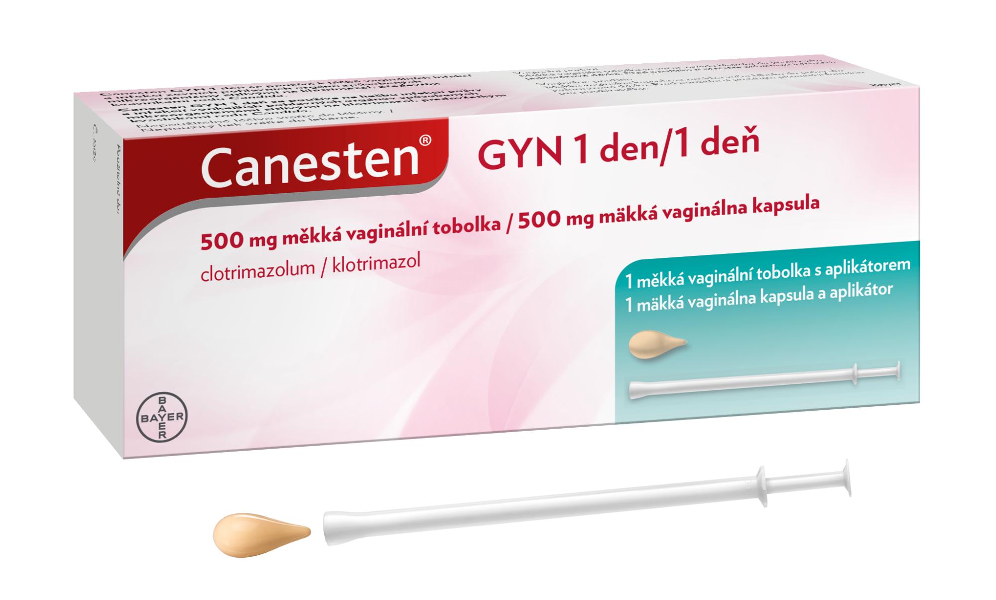 Fotografie Canesten GYN 1 den 500 mg měkká vaginální tobolka 1 ks