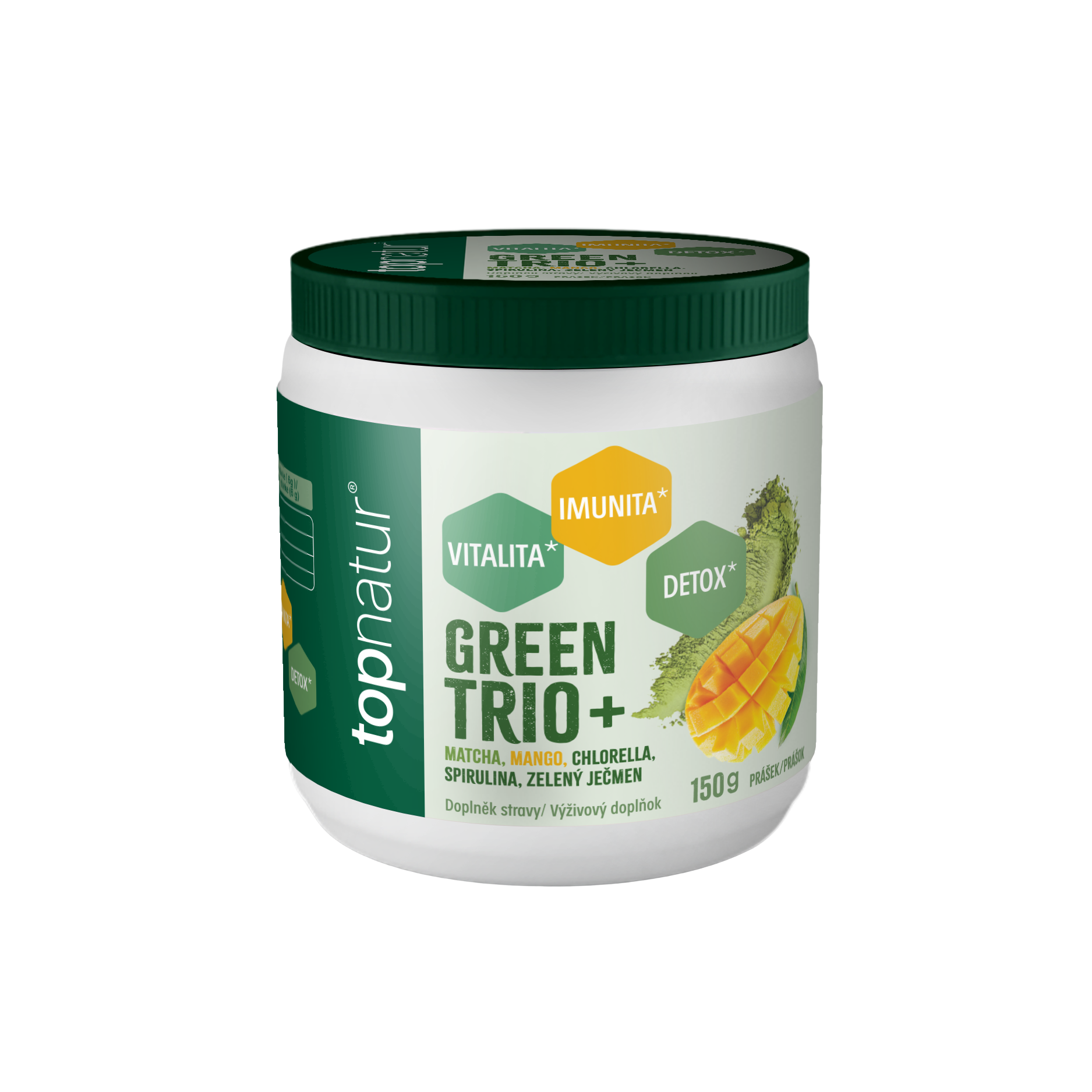 TOPNATUR Topnatur Green Trio Plus Mango prášek 150 g