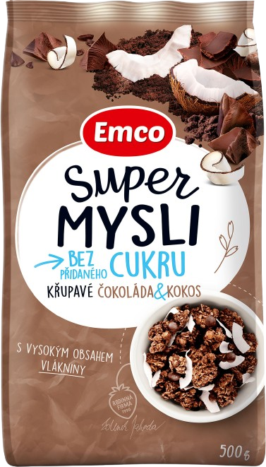 Fotografie EMCO Super mysli čokoláda kokos 500 g