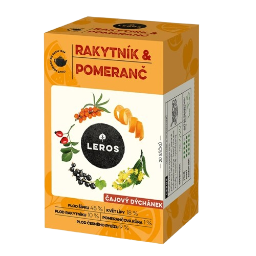 LEROS Čajový dýchánek rakytník & pomeranč 20 x 2 g