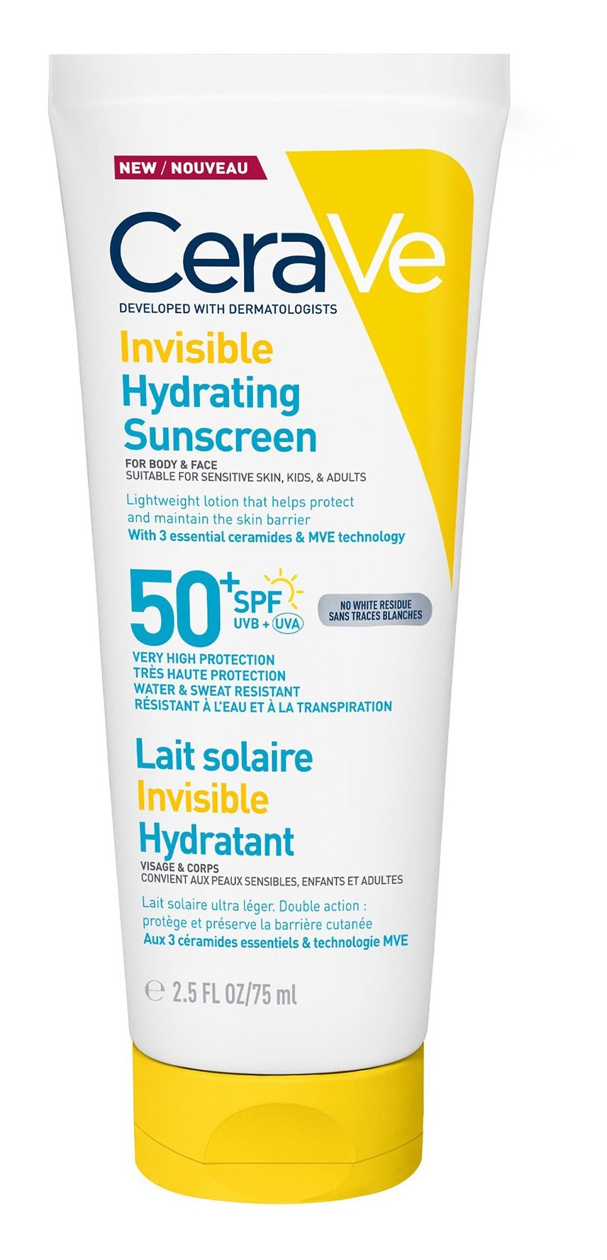 CERAVE Hydratační opalovací mléko SPF50, 75 ml
