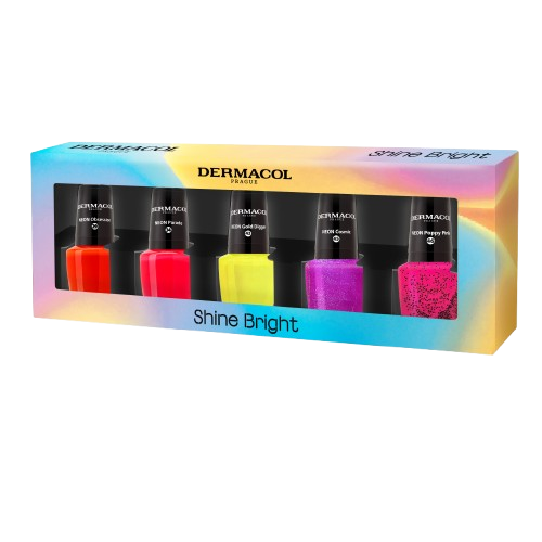 Fotografie DERMACOL Sada neonových laků na nehty 2026 5 x 5 ml