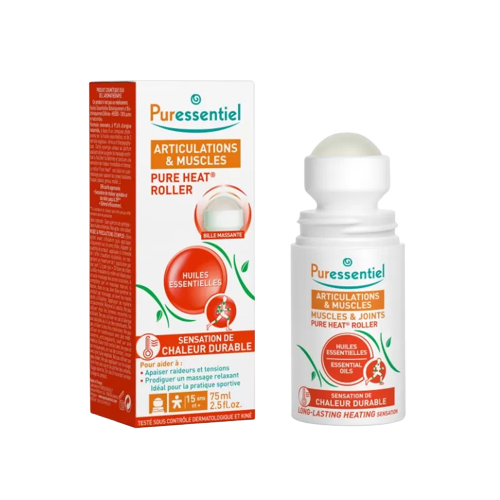 Fotografie PURESSENTIEL Pure Heat hřejivý roll-on na svaly a klouby 75 ml