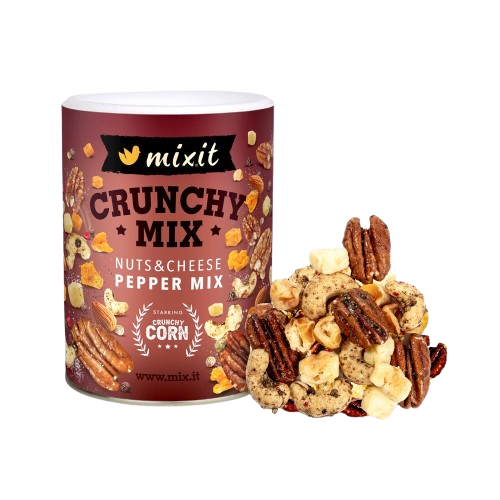 MIXIT Crunchy mix - Sýr, crunchy corn a oříšky s barevným pepřem 300 g