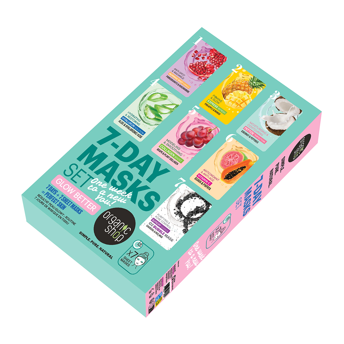 ORGANIC SHOP 7-Day masks set Glow Better 7 ks