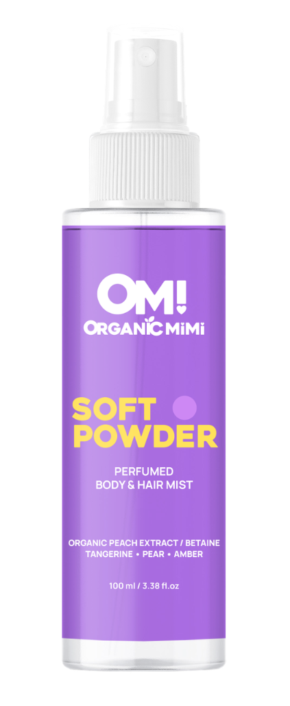ORGANIC MIMI OM! Soft Powder Parfémovaná hydratační mlha na tělo a vlasy 100 ml