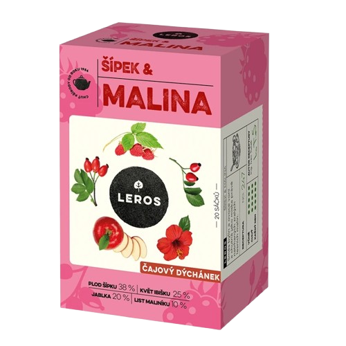 LEROS Čajový dýchánek šípek&malina 20 x 2 g
