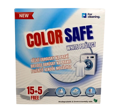 COLOR SAFE Bělicí ubrousky na praní White protect 20 ks