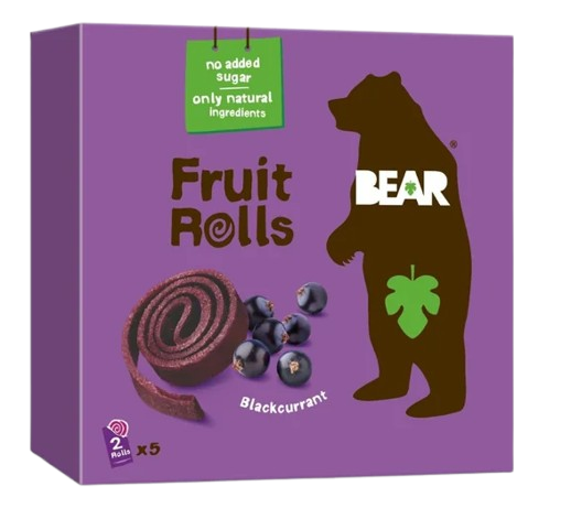 BEAR Fruit Rolls černý rybíz ovocné rolované plátky 5 x 20 g
