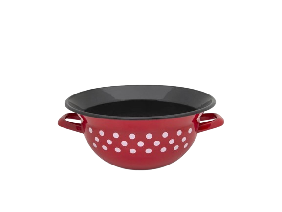 METALAC Mísa s uchy 28 cm,červená, puntík, černý vnitřek 5 l