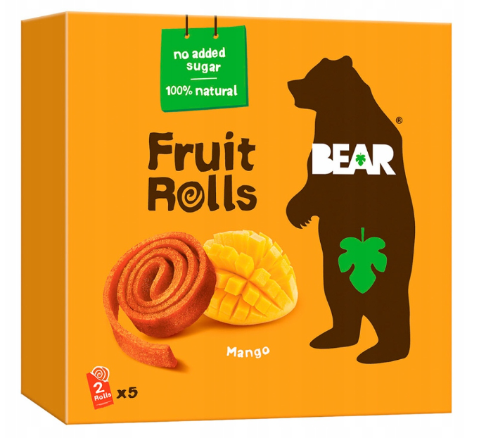 BEAR Fruit Rolls mango ovocné rolované plátky 5 x 20 g