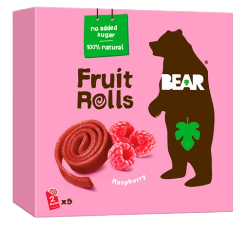 BEAR Fruit Rolls malina ovocné rolované plátky 5 x 20 g