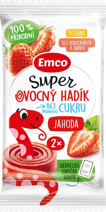 EMCO Super ovocný hadík jahoda 20 g