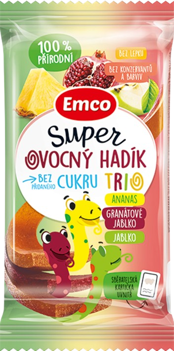 EMCO Super ovocný hadík Trio ananas/gran.jablko/jablko 20 g