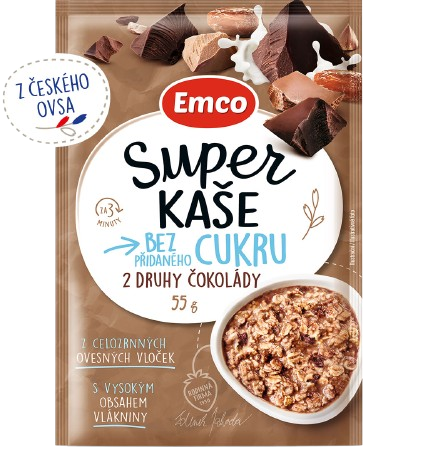 Fotografie EMCO Super kaše 2 druhy čoko 55 g