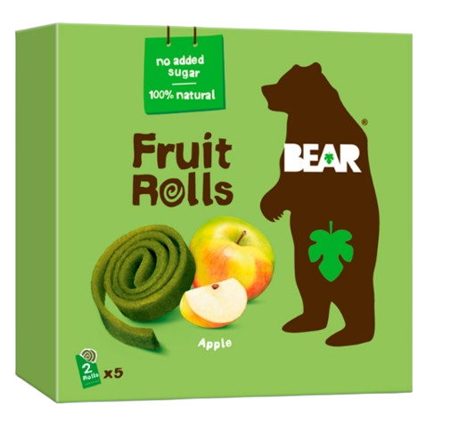 BEAR Fruit Rolls jablko ovocné rolované plátky 5 x 20 g