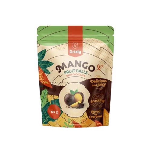 GRIZLY Mango kuličky v hořké čokoládě 120 g