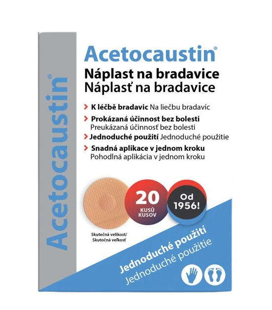 ACETOCAUSTIN Náplast na bradavice 20 ks