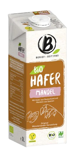Fotografie BERIEF Nápoj ovesno-mandlový BIO 1 l