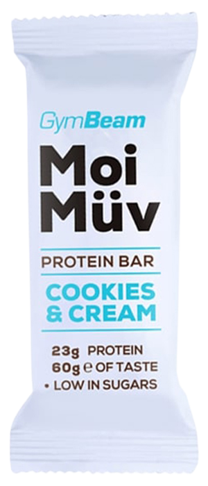 Fotografie GYMBEAM Proteinová tyčinka MoiMüv cookies&cream 60 g
