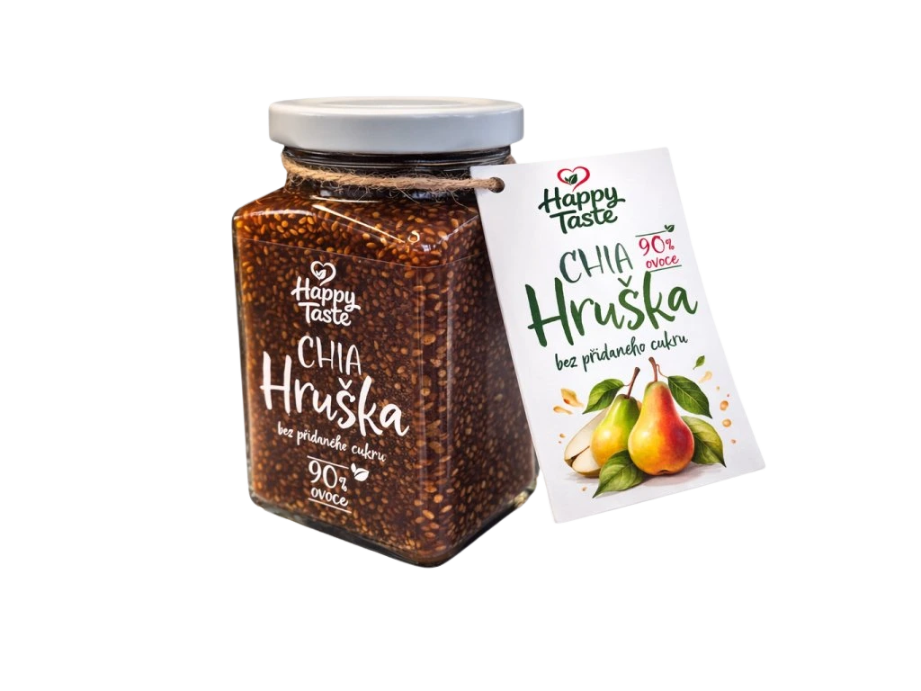 Fotografie BEZVA MÜSLI Džem s chia, hruškou a rebarborou 260 g