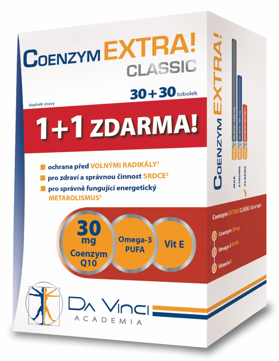 Coenzym extra! CLASSIC 30 mg - DA VINCI, 60 kapsúl