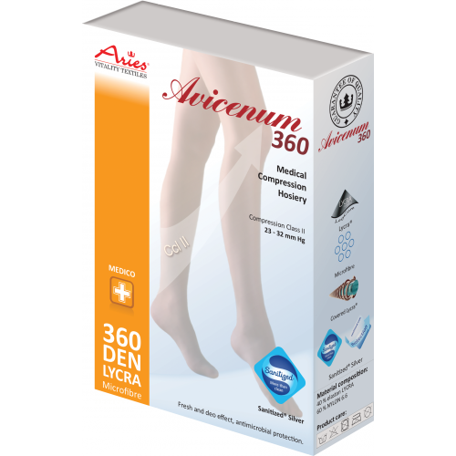 ARIES AVICENUM 360 Lýtkové pančuchy Micro veľkosť MN II.KT Sanitized otvorená špica telové pár