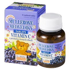 Dr.Muller Müllerove medvedíky® s príchuťou čiernych ríbezlí a vitamínom C 45 tabliet