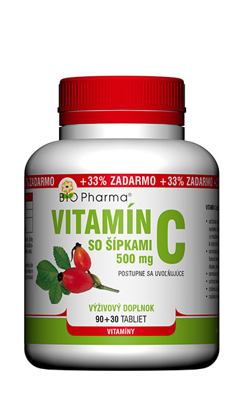 Bio Pharma Vitamín C so šípkami 500 mg 120 tabliet