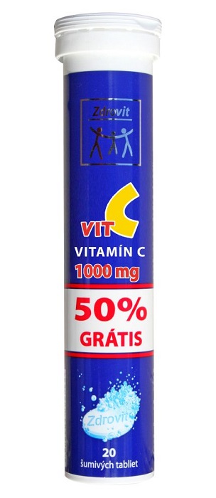 Zdrovit Vitamín C 1000 mg 50% grátis 20 šumivých tabliet