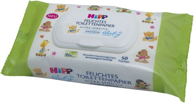 HiPP Babysanft Vlhčený toaletný papier ULTRA SENSITIVE 50 ks