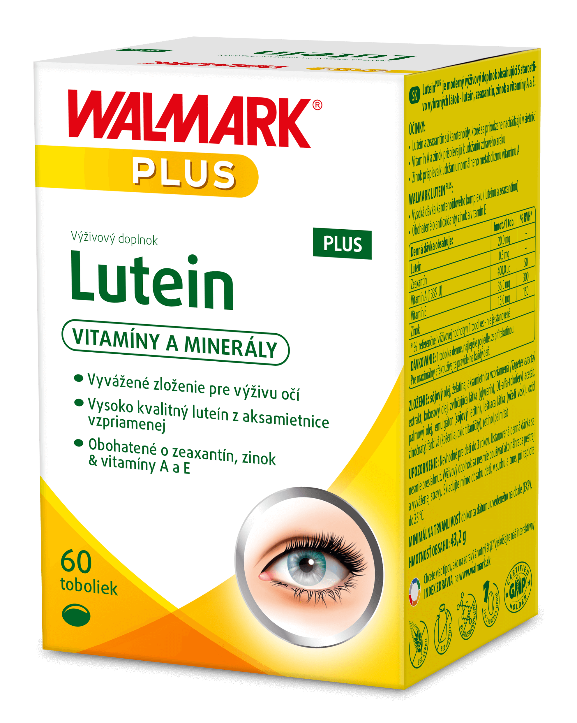 Walmark Luteín PLUS tobolky na podporu zdravia zraku 60 tbl kúpite na Pilulka.sk