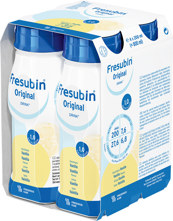 Fresubin ORIGINAL DRINK EasyBottle príchuť vanilková 4 x 200 ml