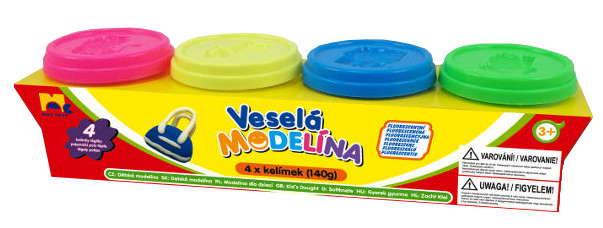 Plastelína 4x 140g neónové farby