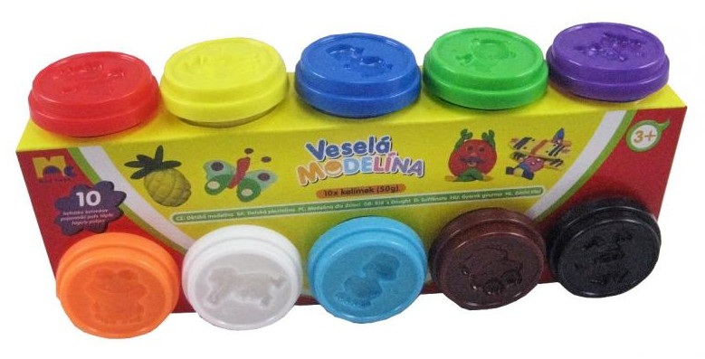 Plastelína 10 xc 50g, rôzne farby