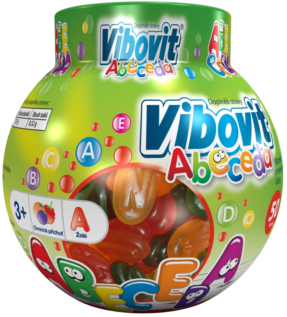 Vibovit + ABECEDA Gummies želatínové písmenká 50 ks