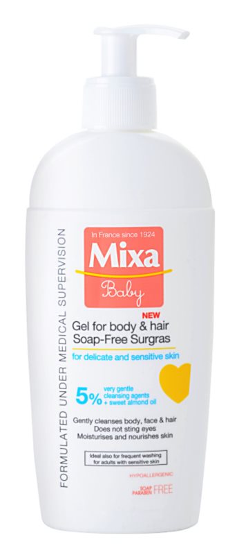 Mixa Baby vyživujúci umývací gél a šampón pre deti na telo a vlásky 2v1 250 ml