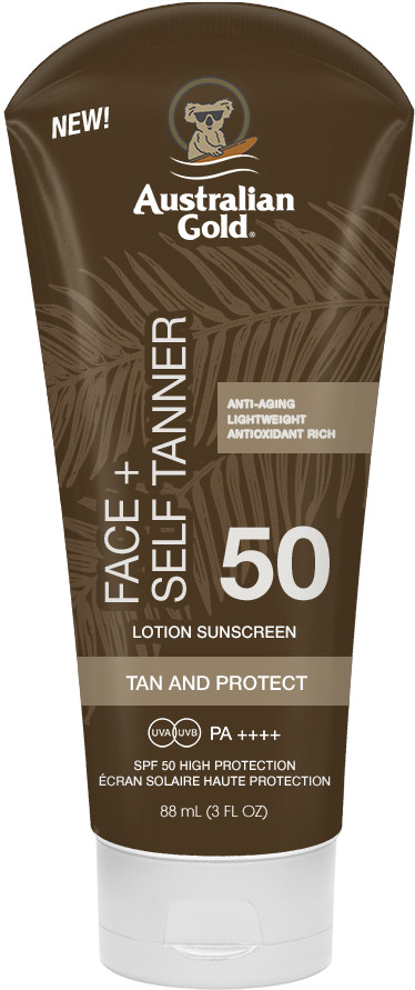 Australian Gold Face + Self tanner, SPF 50, 88 ml