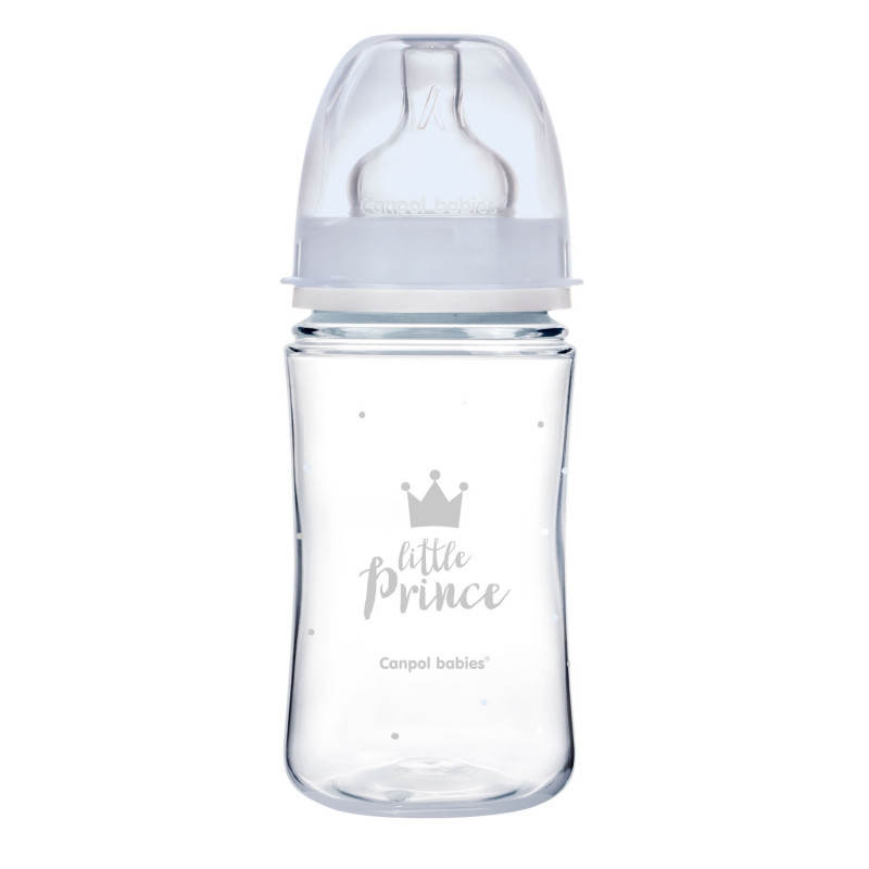 Canpol babies Dojčenská antikoliková fľaša široká EasyStart Royal Baby modrá 240 ml